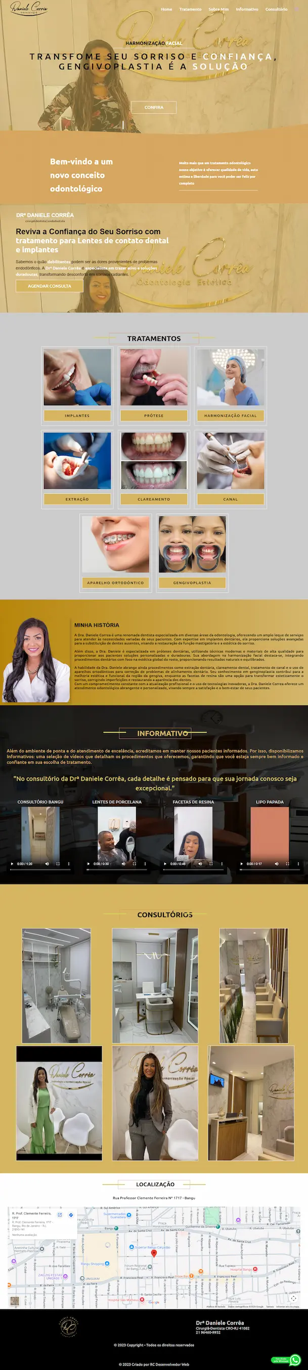 Criação de site para dentista e consultório odontológico - Dra. Daniele Correa